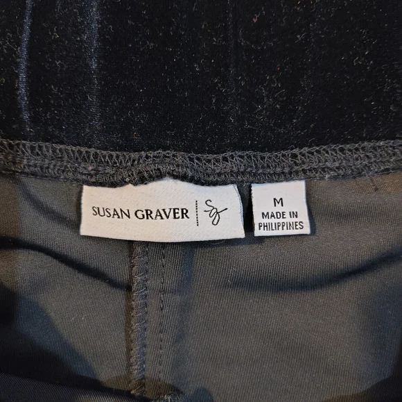 Susan Graver Black Velour Pants Medium - Picture 4 of 6